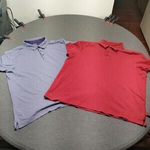 Lot of 2 Apt. 9 Mens Polo Shirts XL Short Sleeve Gray & Red Casual Cotton Top